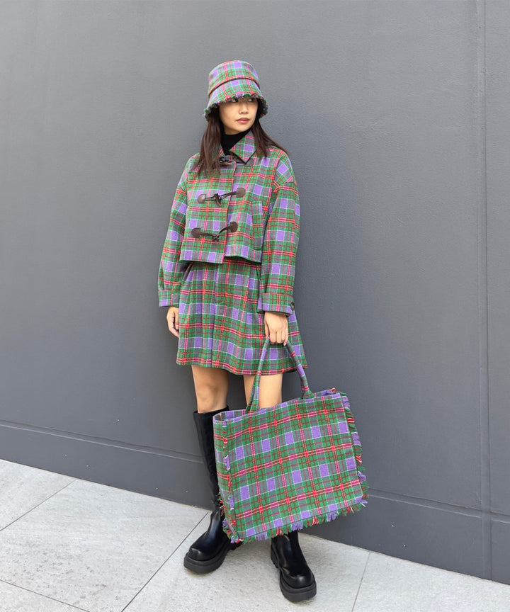 チェックキュロットパンツ