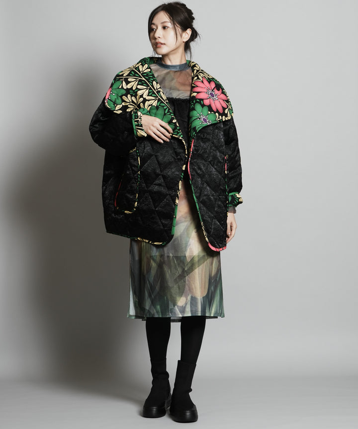 Super high neck reversible blouson