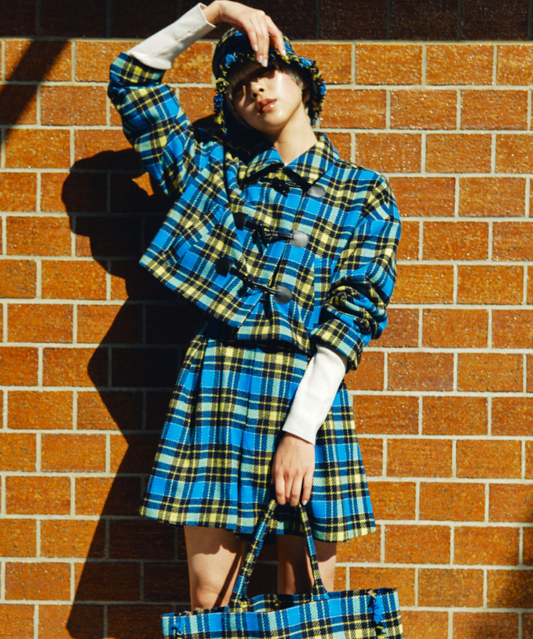 チェックキュロットパンツ