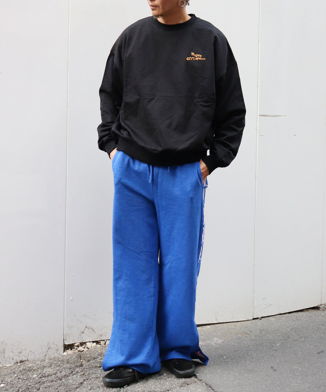 lucky charm motif Jersey line pants -2