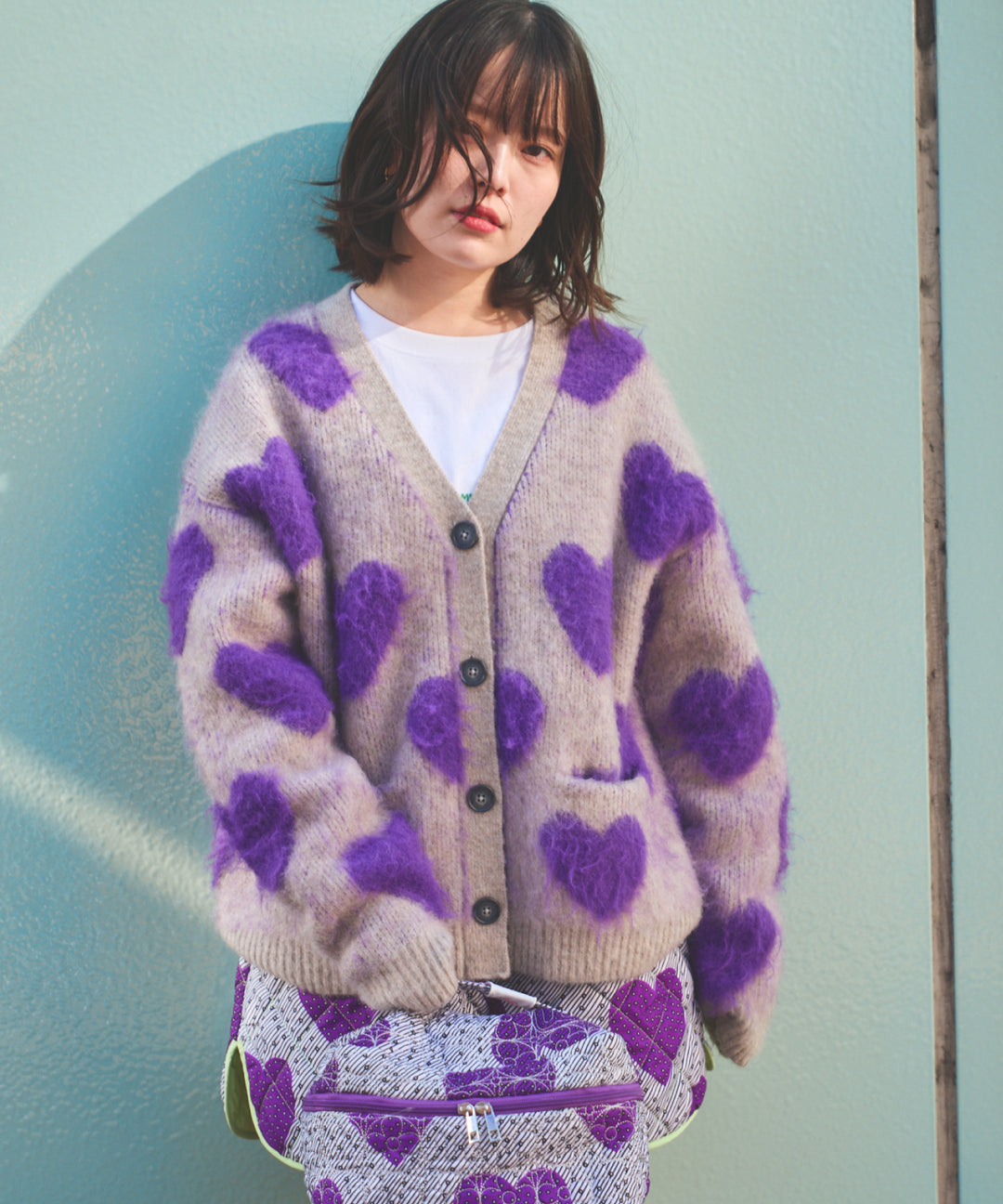 LOVE BOMB BRUSHED KINT CARDIGAN