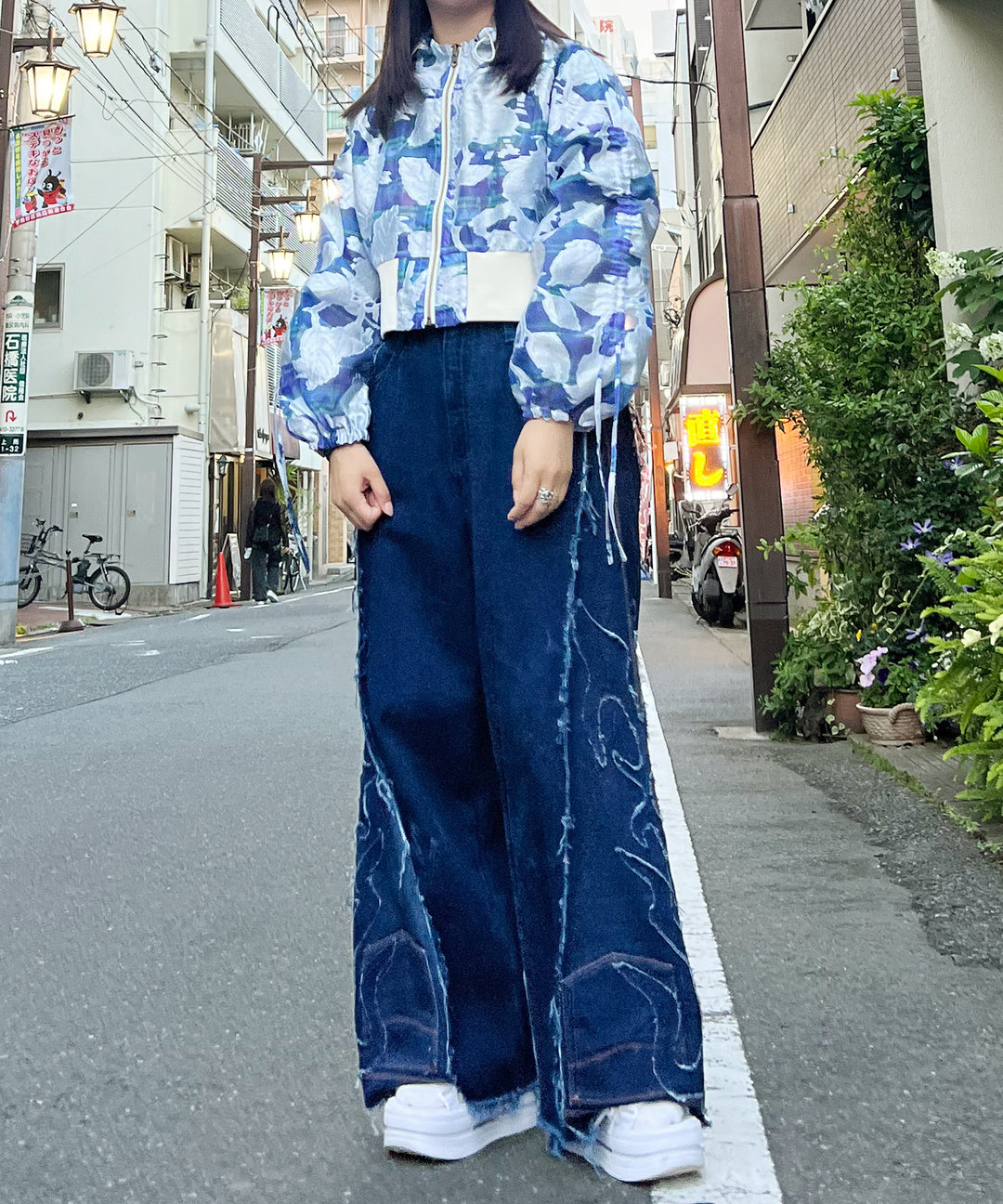 opal sheer check short blouson