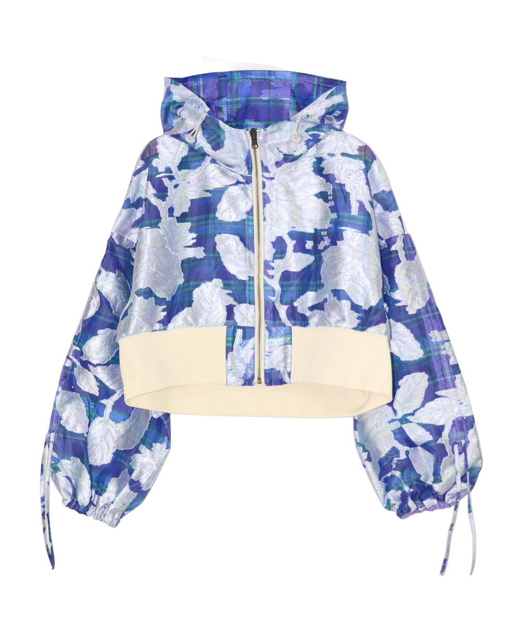 opal sheer check short blouson
