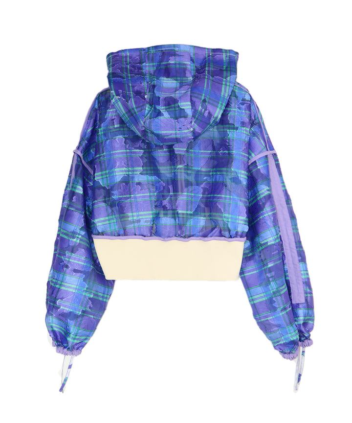 opal sheer check short blouson