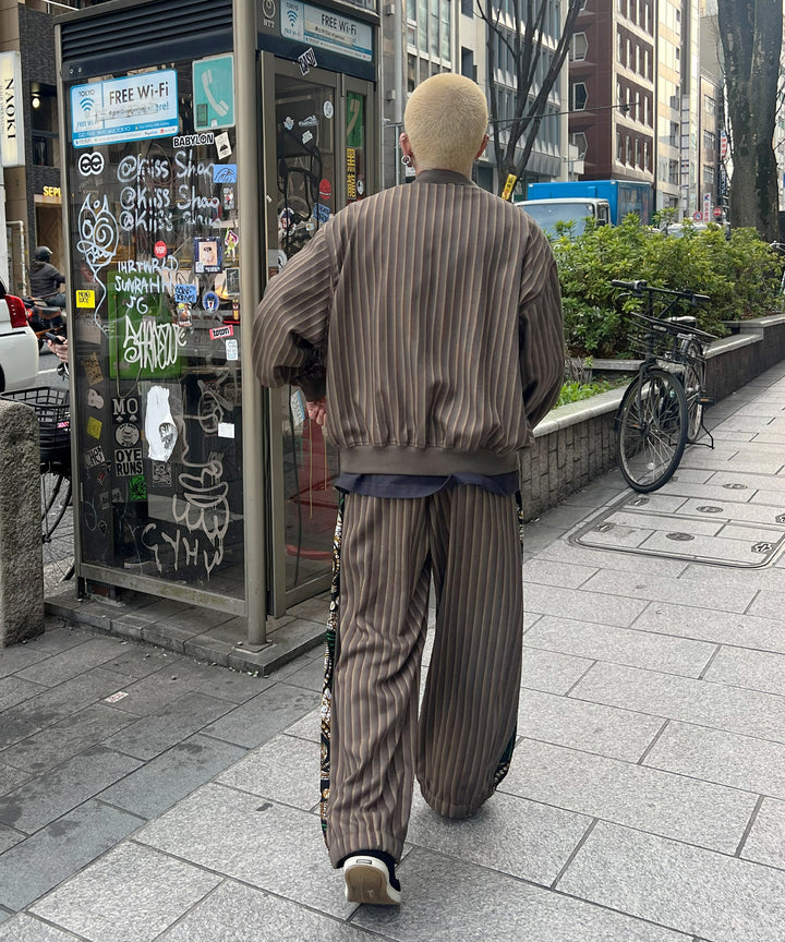 Stripe×African fabric reversible blouson