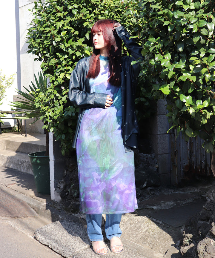 sheer flower print dress
