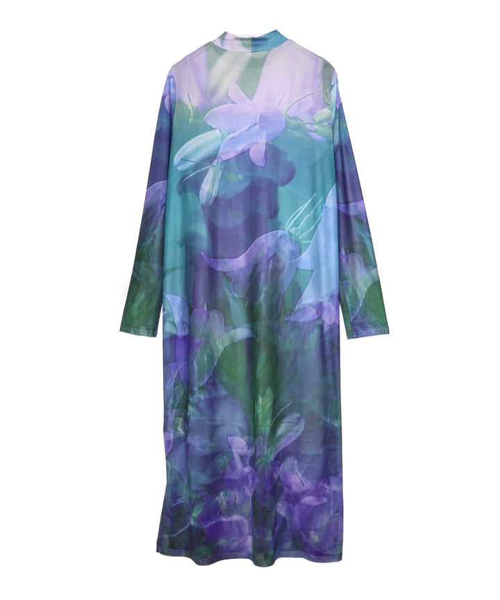 sheer flower print dress