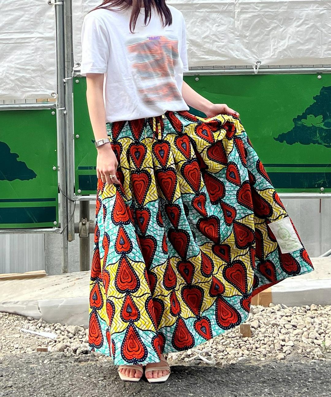 Africa tuck flare skirt-8