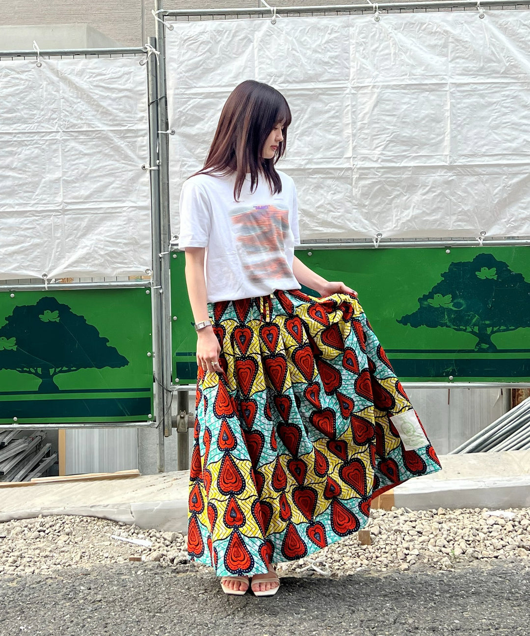 Africa tuck flare skirt-8