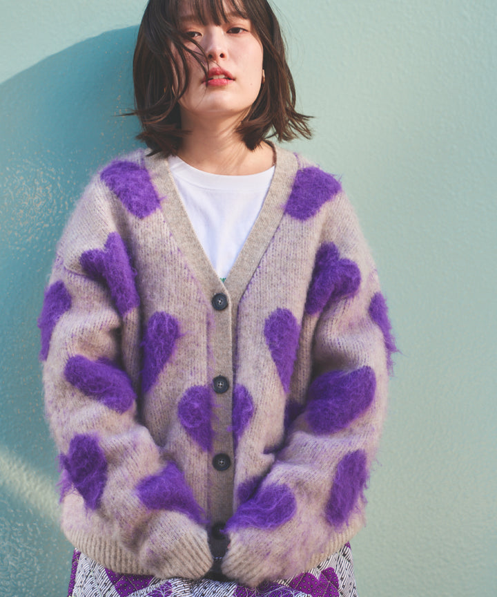 LOVE BOMB BRUSHED KINT CARDIGAN
