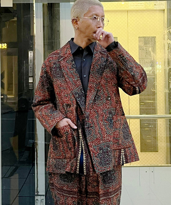 Africa peaked lapel double jacket-7