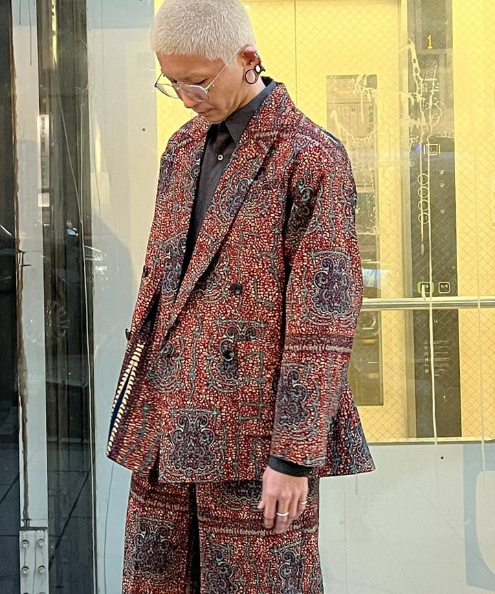 Africa peaked lapel double jacket-7