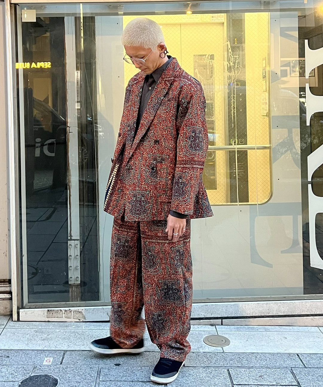 Africa peaked lapel double jacket-7