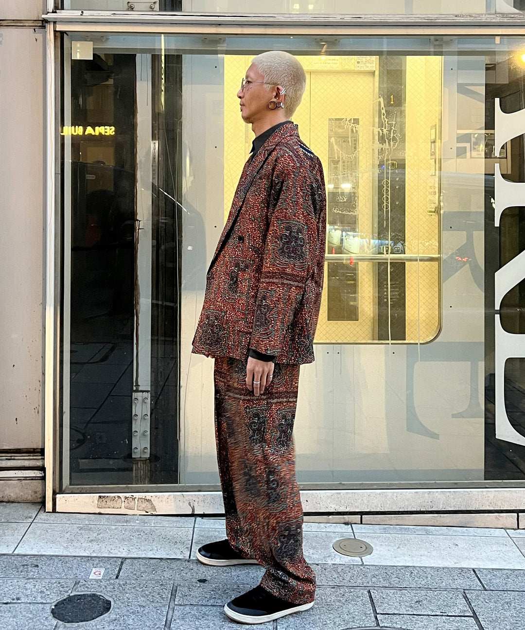 Africa peaked lapel double jacket-7