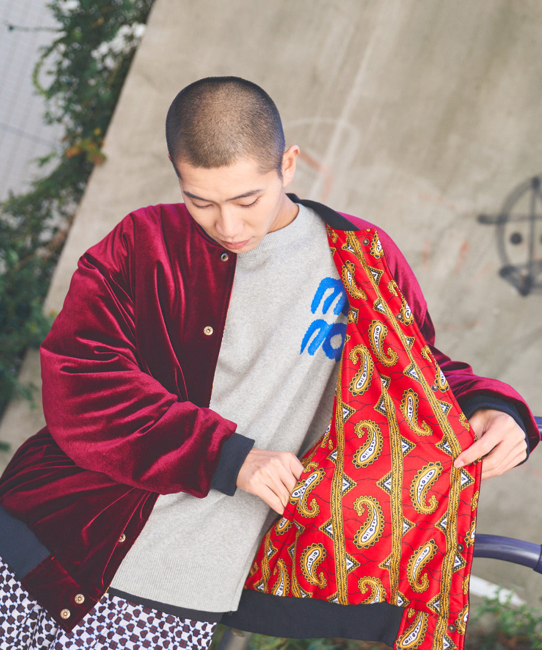 AFRICA REVERSIBLE VELOUR BLOUSON