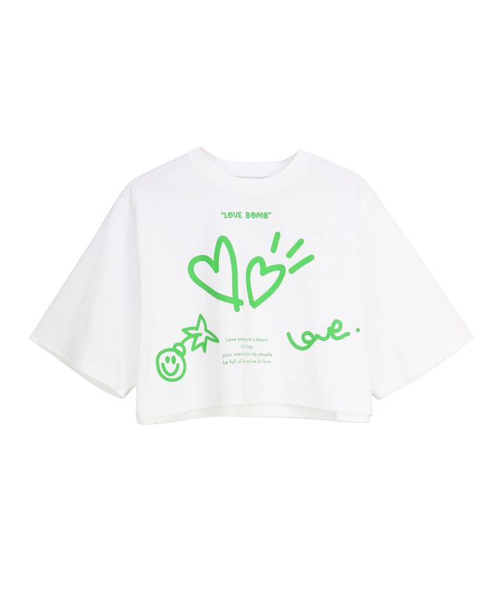 message illustration short T-shirt