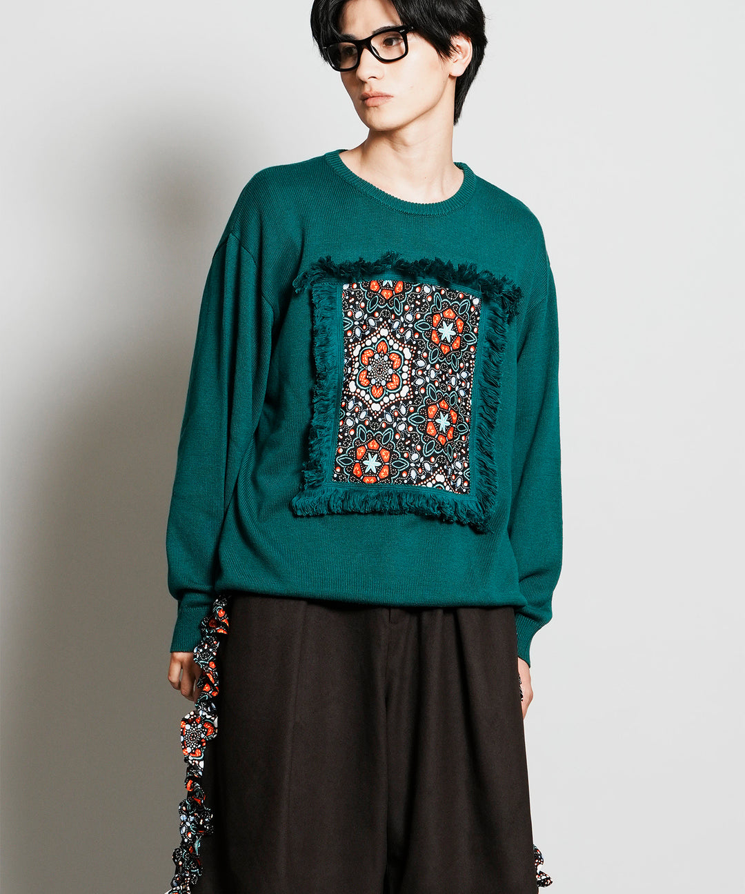 AFRICA FRINGE FRAME KNIT PULLOVER