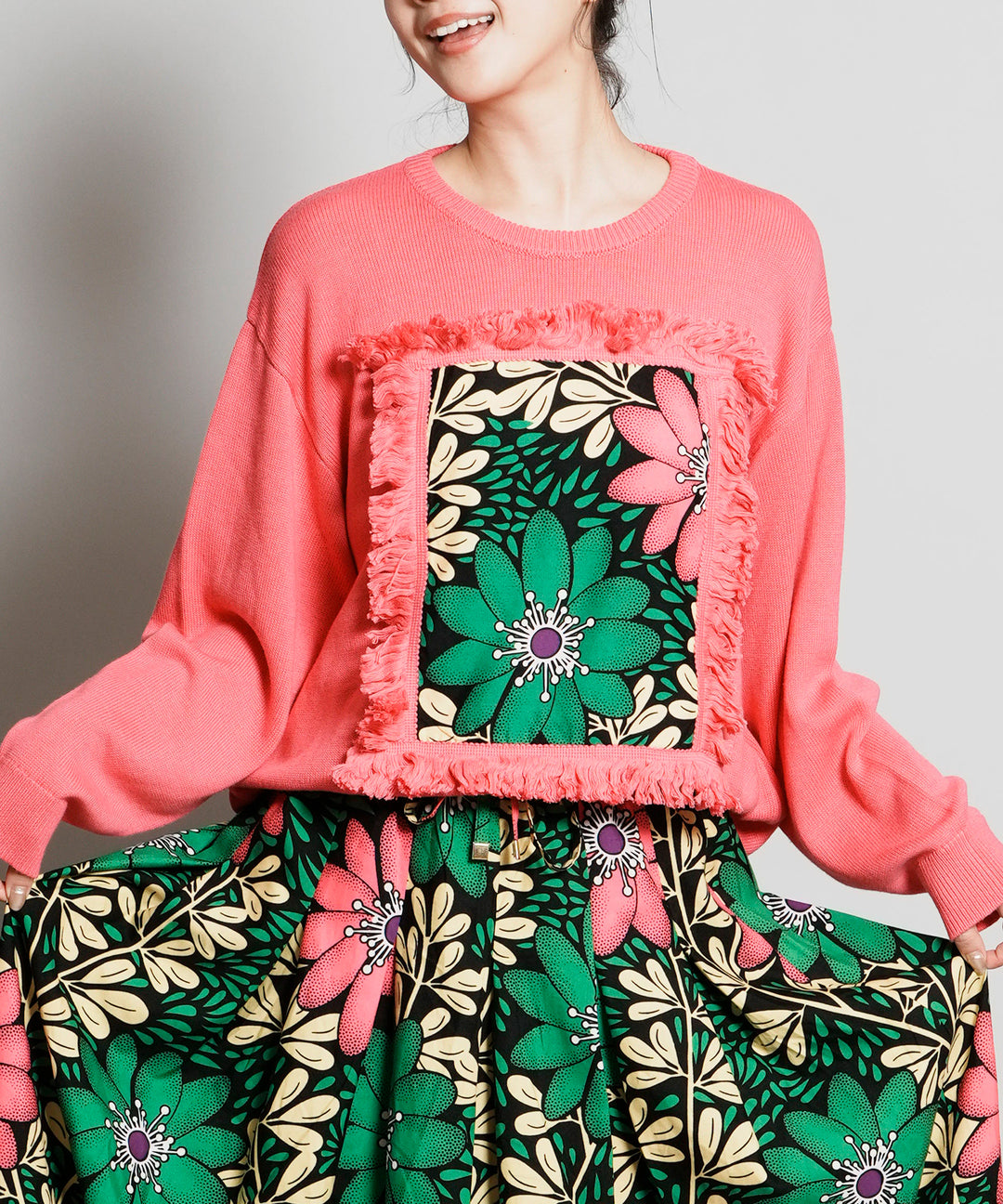 AFRICA FRINGE FRAME KNIT PULLOVER