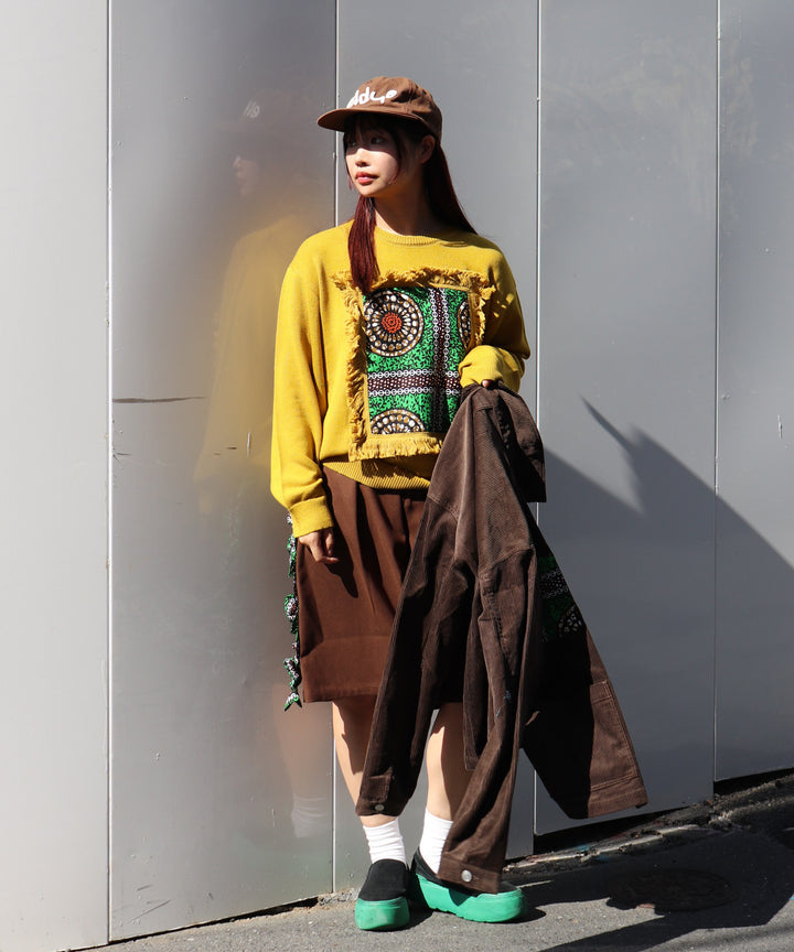 AFRICA FRINGE FRAME KNIT PULLOVER