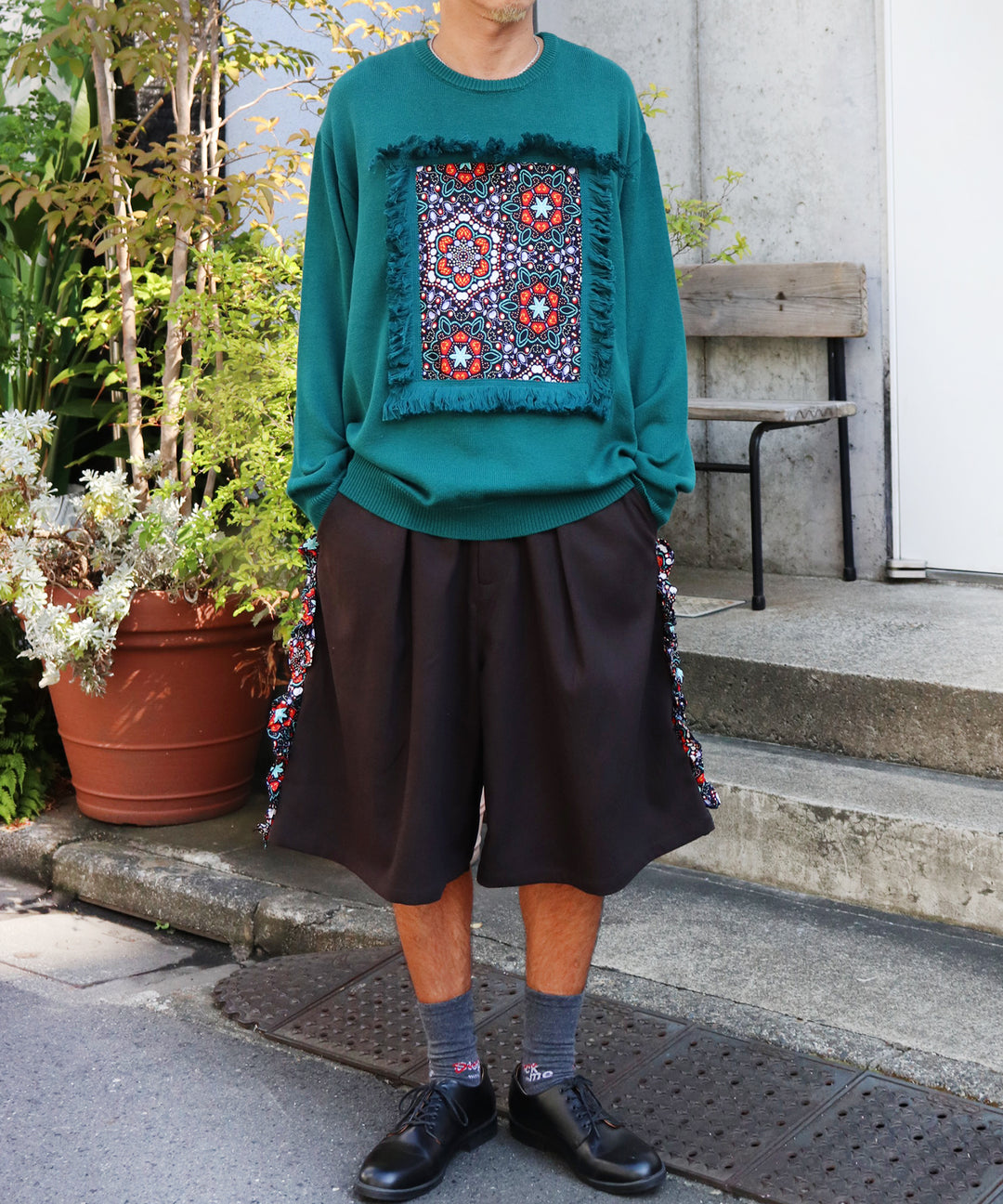 AFRICA FRINGE FRAME KNIT PULLOVER