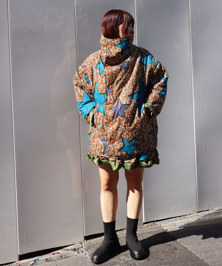 Super high neck reversible blouson