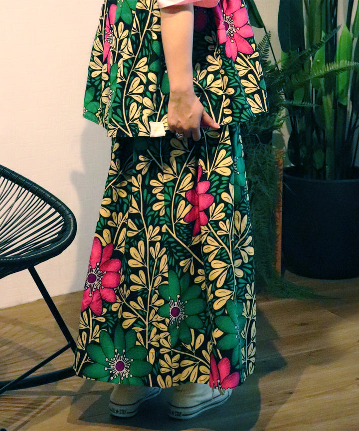 Africa tuck flare skirt