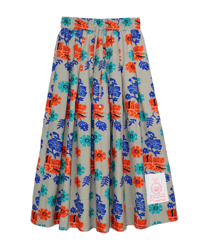 AFRICAN TUCK FLARE SKIRT