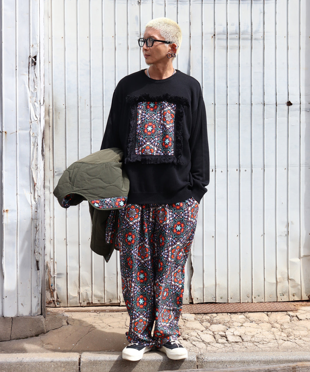 AFRICA FRINGE FRAME KNIT PULLOVER