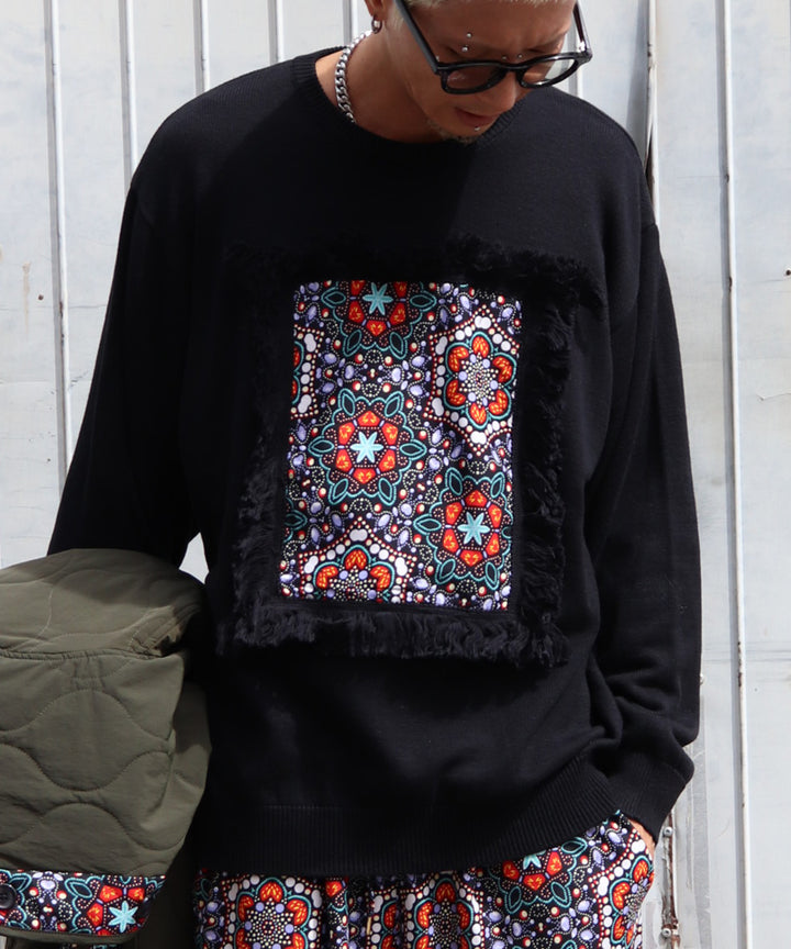 AFRICA FRINGE FRAME KNIT PULLOVER