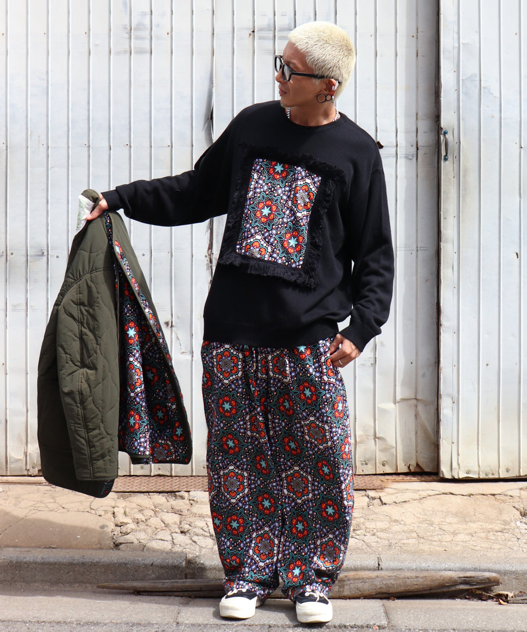 AFRICA FRINGE FRAME KNIT PULLOVER