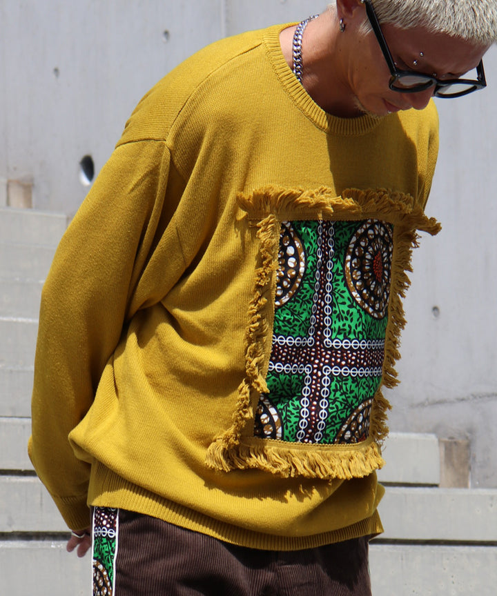 AFRICA FRINGE FRAME KNIT PULLOVER