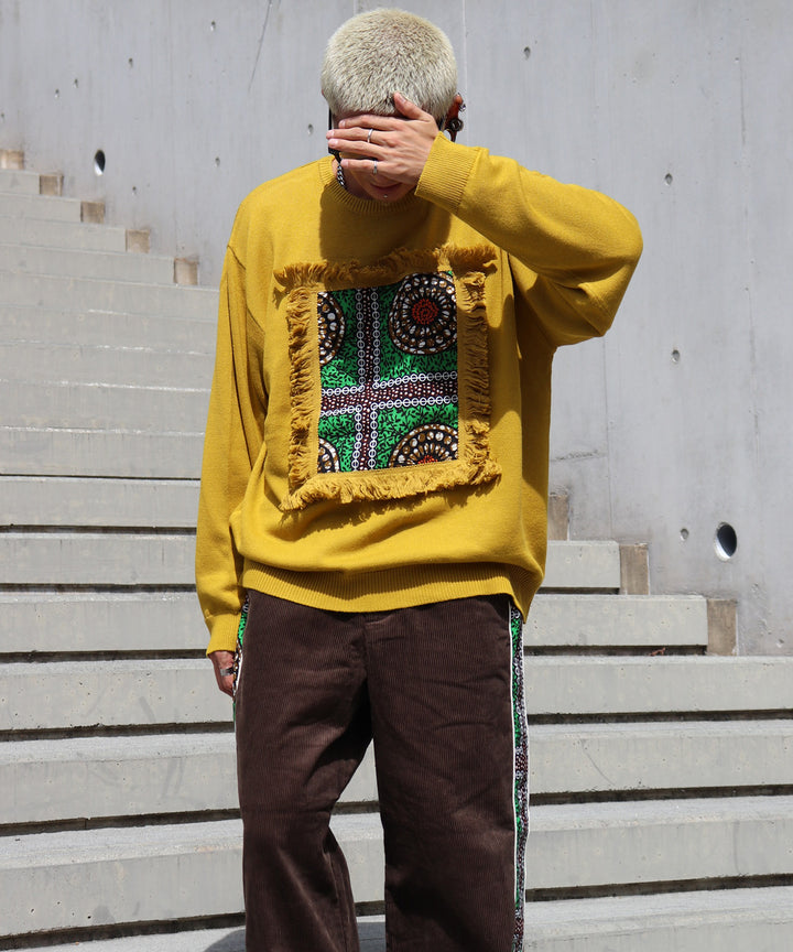 AFRICA FRINGE FRAME KNIT PULLOVER