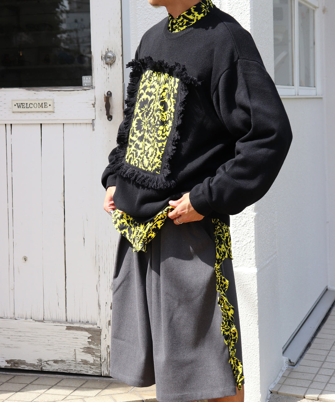AFRICA FRINGE FRAME KNIT PULLOVER