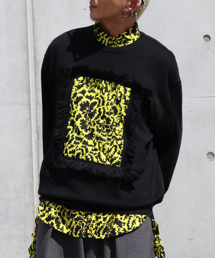 AFRICA FRINGE FRAME KNIT PULLOVER