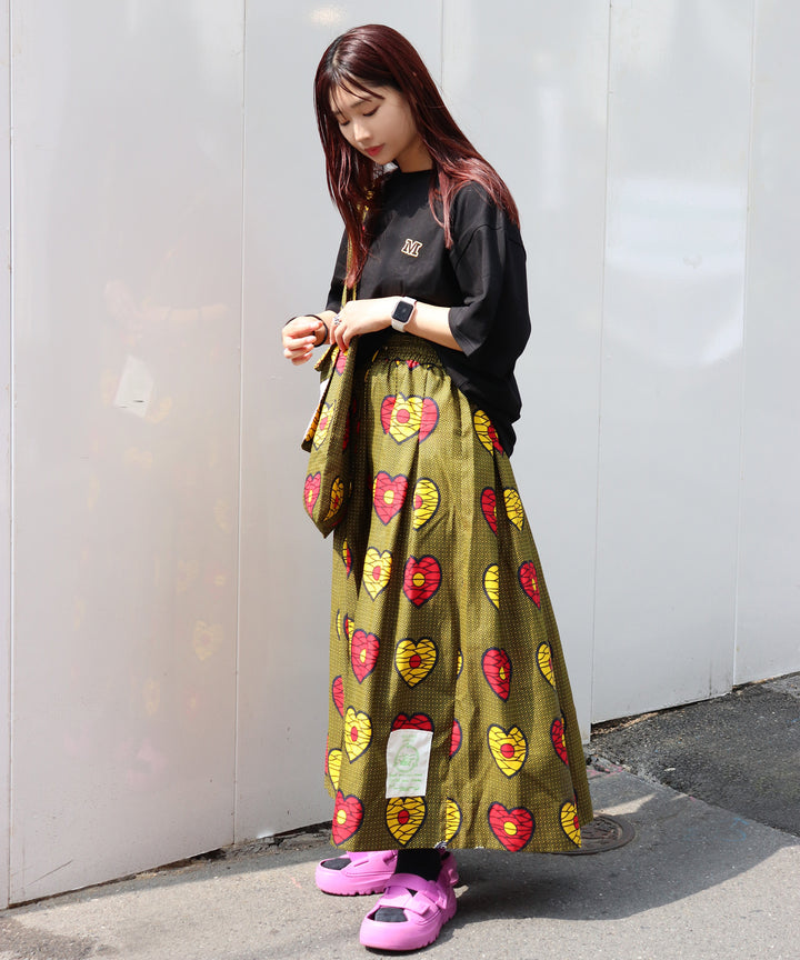 AFRICAN TUCK FLARE SKIRT