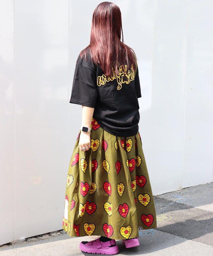 AFRICAN TUCK FLARE SKIRT