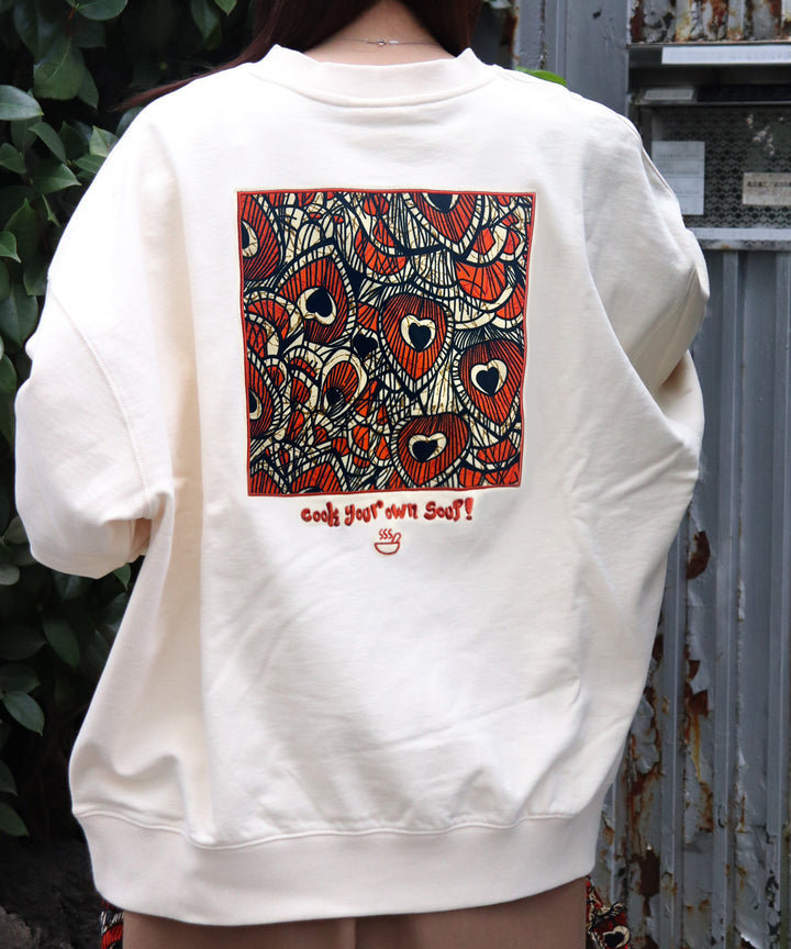 Cook your own soup！パッチ刺繍裏毛プルオーバー