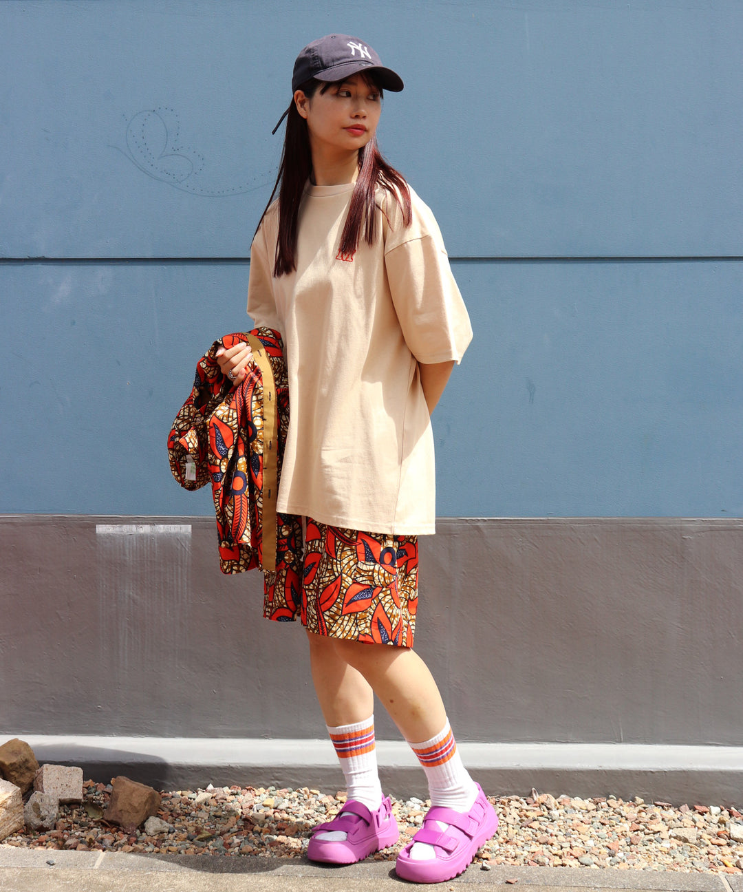 with smileパッチ刺繍Tシャツ