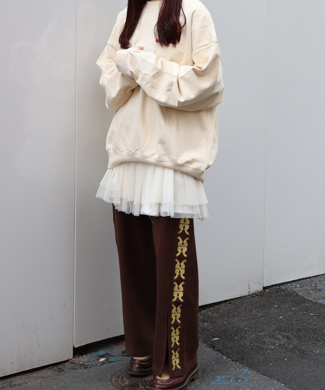 lucky charm motif Jersey line pants -2