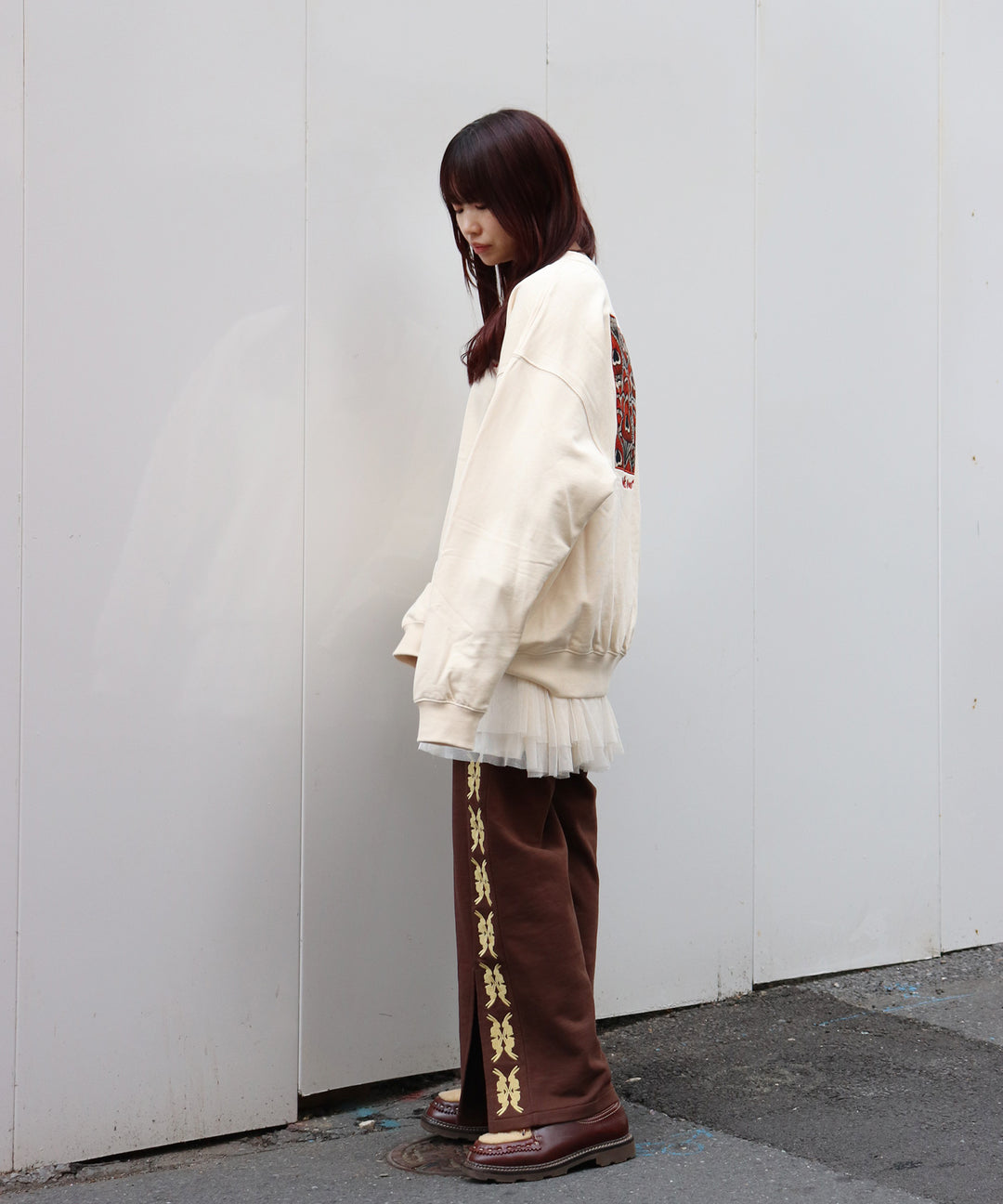 lucky charm motif Jersey line pants -2