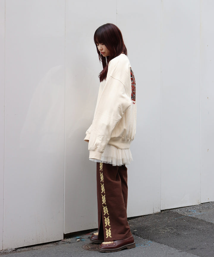 lucky charm motif Jersey line pants -2