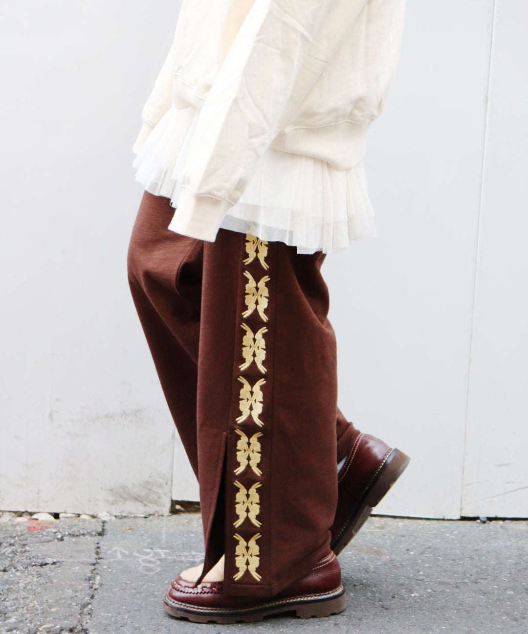 lucky charm motif Jersey line pants -2