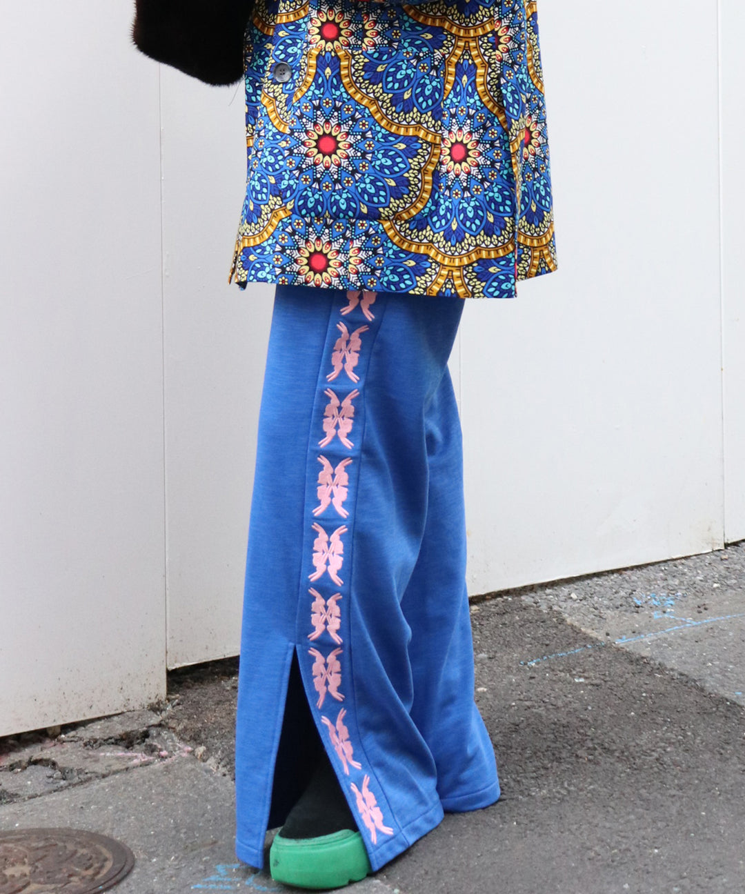 lucky charm motif Jersey line pants -2