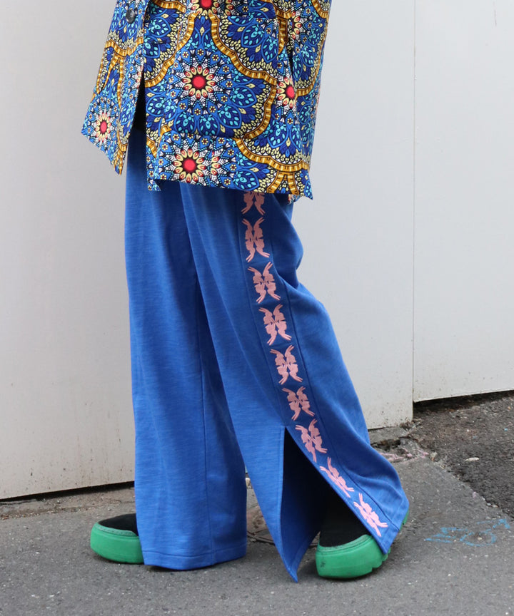 lucky charm motif Jersey line pants -2