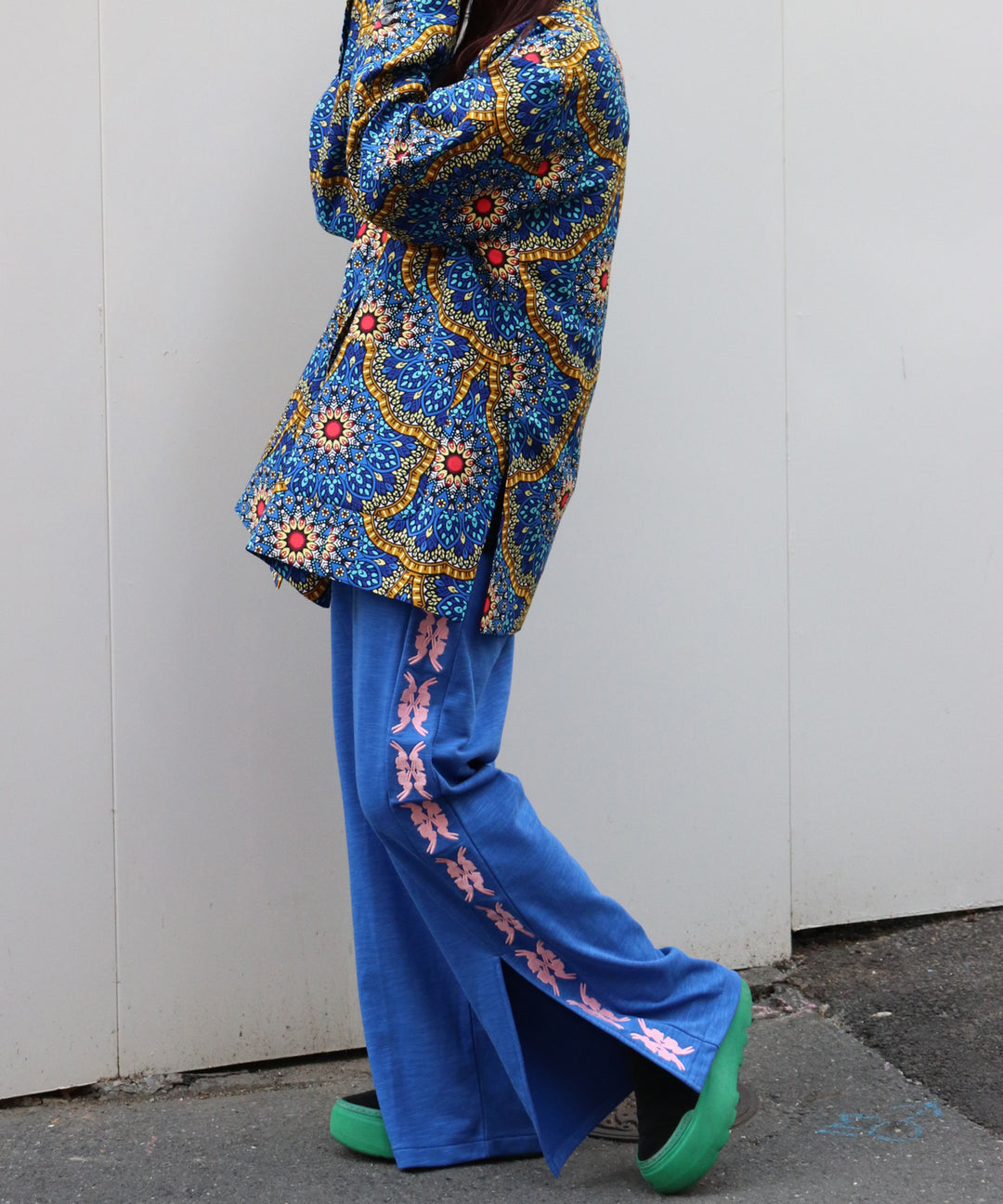 lucky charm motif Jersey line pants -2