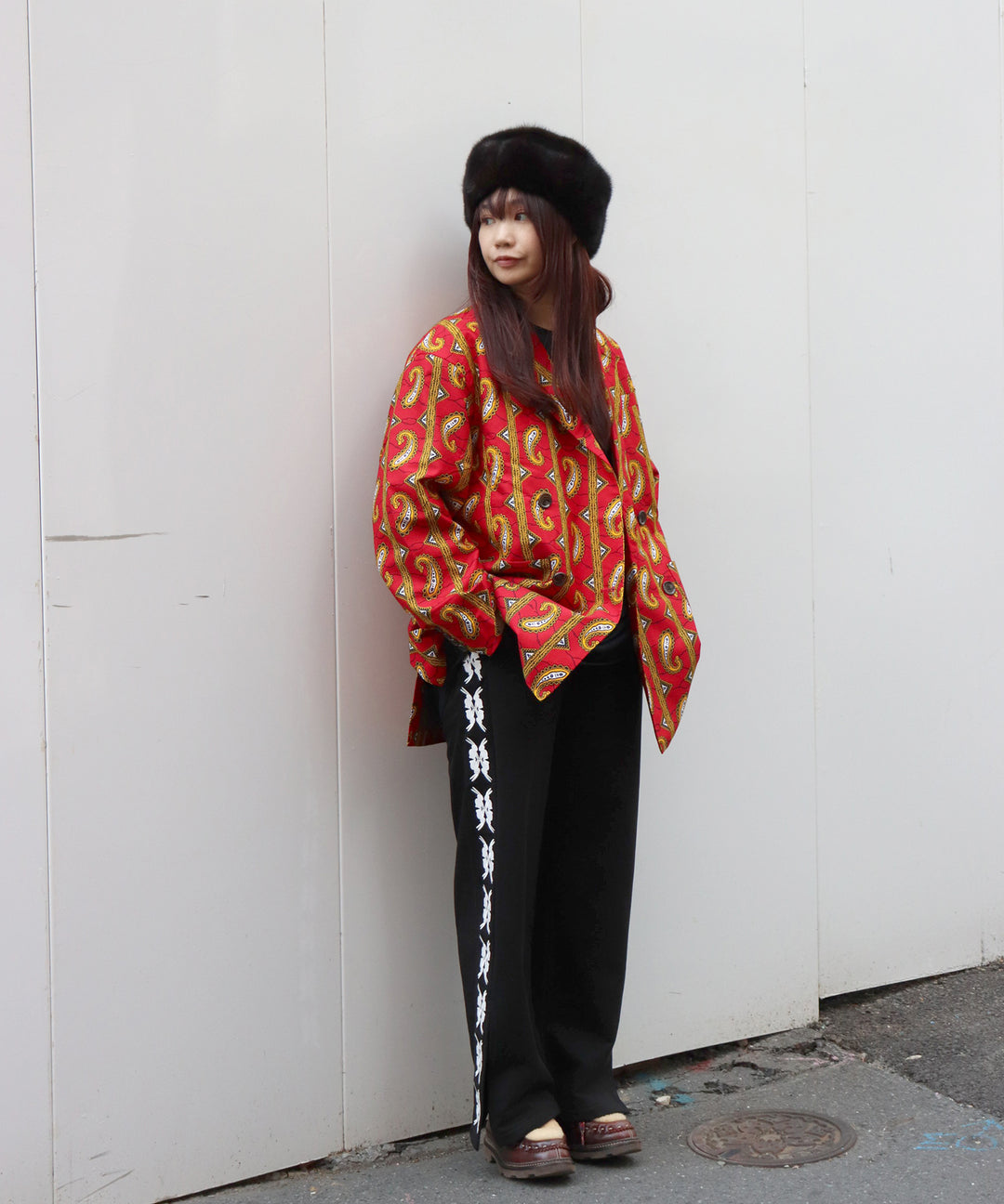 lucky charm motif Jersey line pants -2