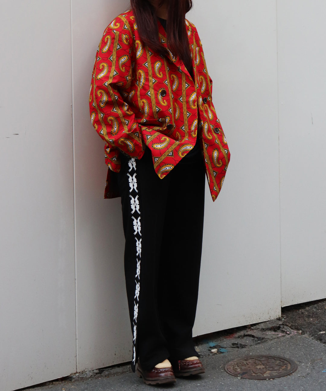 lucky charm motif Jersey line pants -2