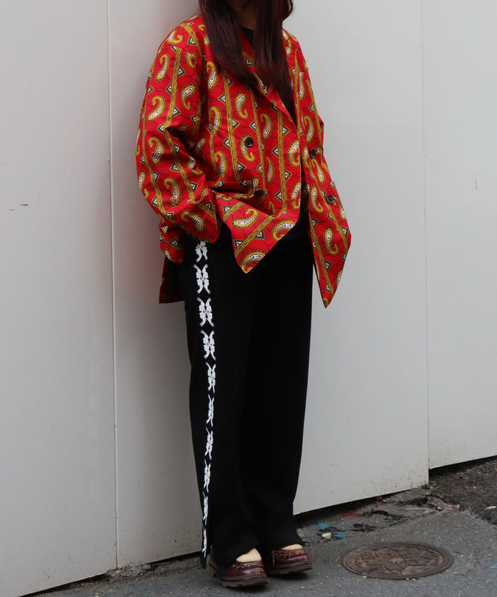 lucky charm motif Jersey line pants -2