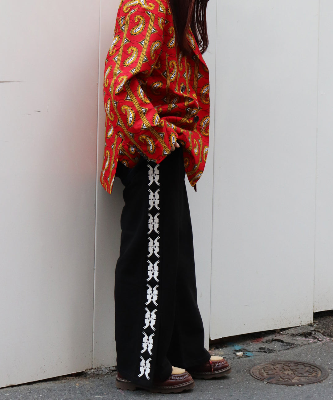 lucky charm motif Jersey line pants -2