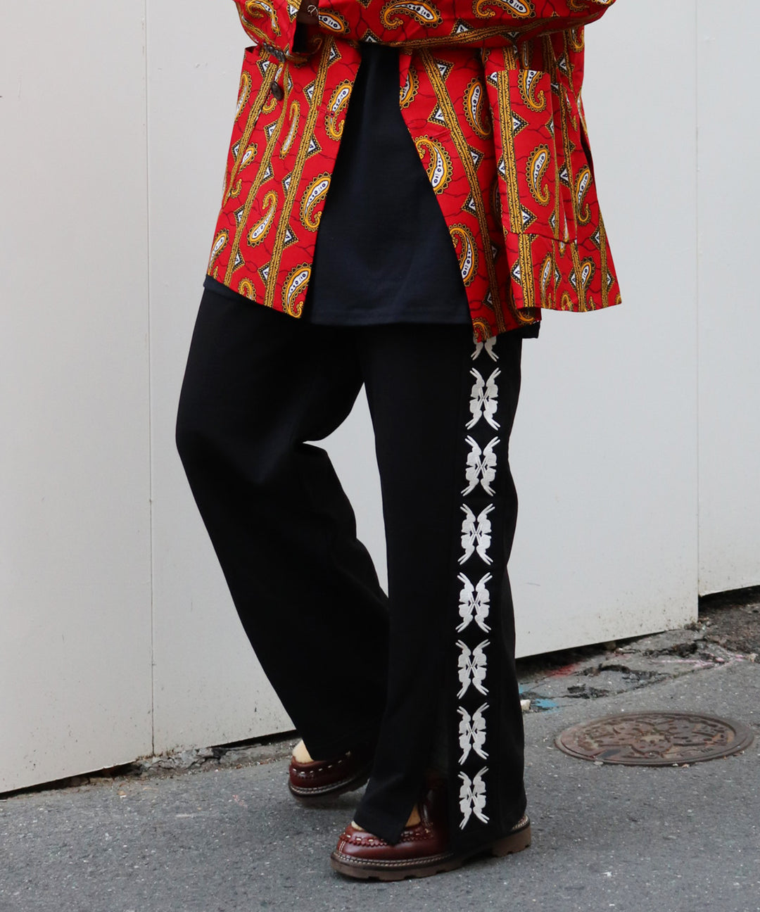 lucky charm motif Jersey line pants -2